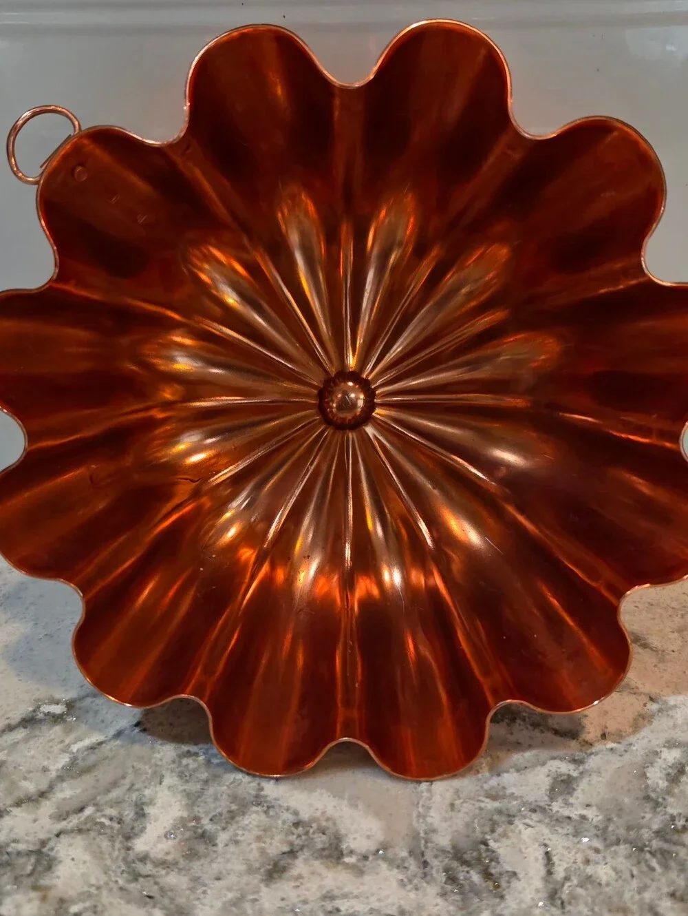 VTG Copper-tone Jello Mold Round Fluted 3.5 Cups Wall Decor Baking Kitchen